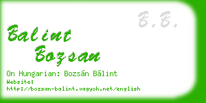 balint bozsan business card