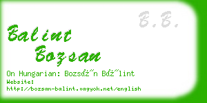 balint bozsan business card
